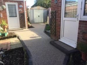 Resin-bound path connecting the back door to the shed