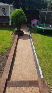 Newly installed yellow resin path