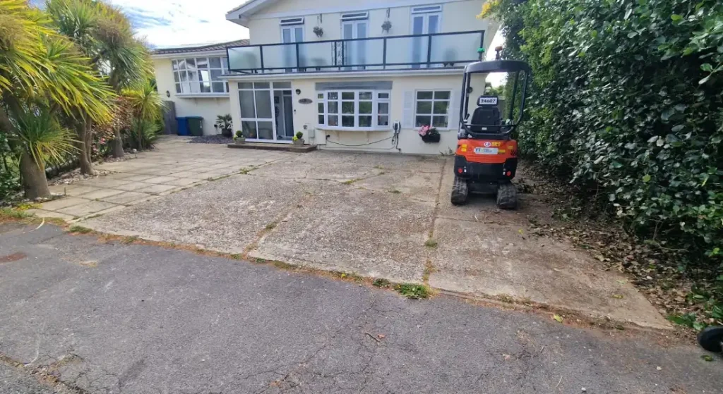 Old Cracked Concrete Driveway