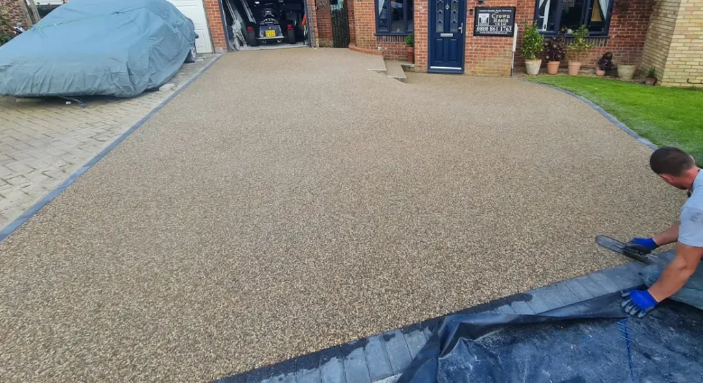 New Driveway with Cappuccino Derbyshire aggregate